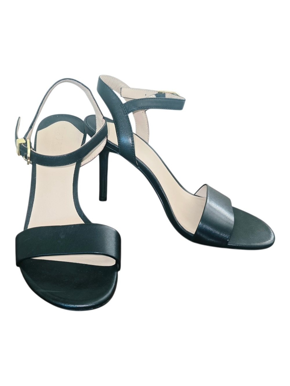 Polo Ralph Lauren Gwen Black Nappa Leather Stiletto Sandals Size 6 (Pristine)